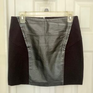 BB Dakota mini skirt with leather accents, Size: Small, Color: Black
